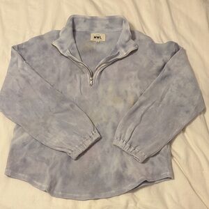 Madewell Light Blue Quarter-Zip Sweatshirt
